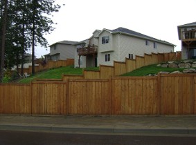 Multi-Level Wood Fence