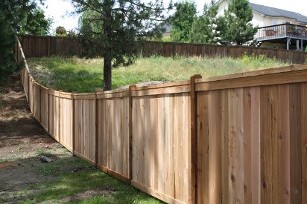 Wood Fence in Trough