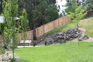 Hillside Wood Fence