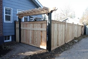 Wood Gate with Pergola