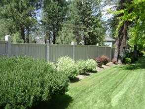 Wood Fence with Shrubs