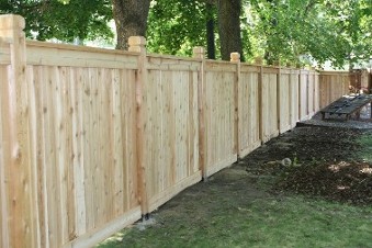 Wood Fence with Top Rail