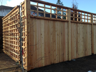 Wood Fence with Trellis