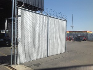 Chain-Link Gate with Razor Wire